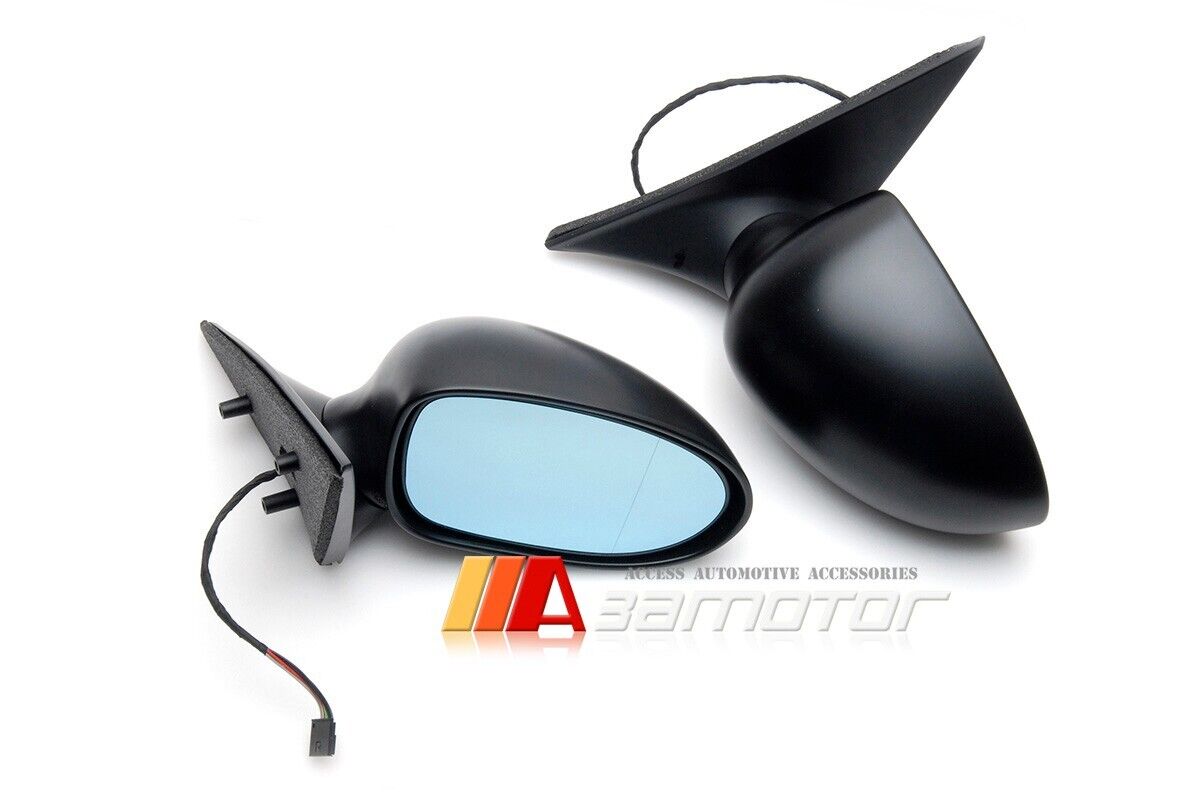 3AMOTOR Manual Fold Heated Side Mirrors Set M5 Style fits 1998-2005 BMW E46 3-Series Sedan LHD