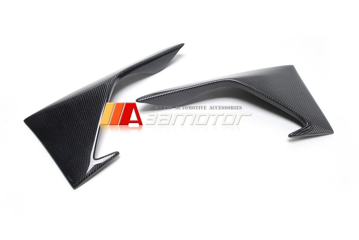 Carbon Fiber Front Bumper Upper Air Vent Fang Covers Set fits 2016-2021 BMW F87 M2