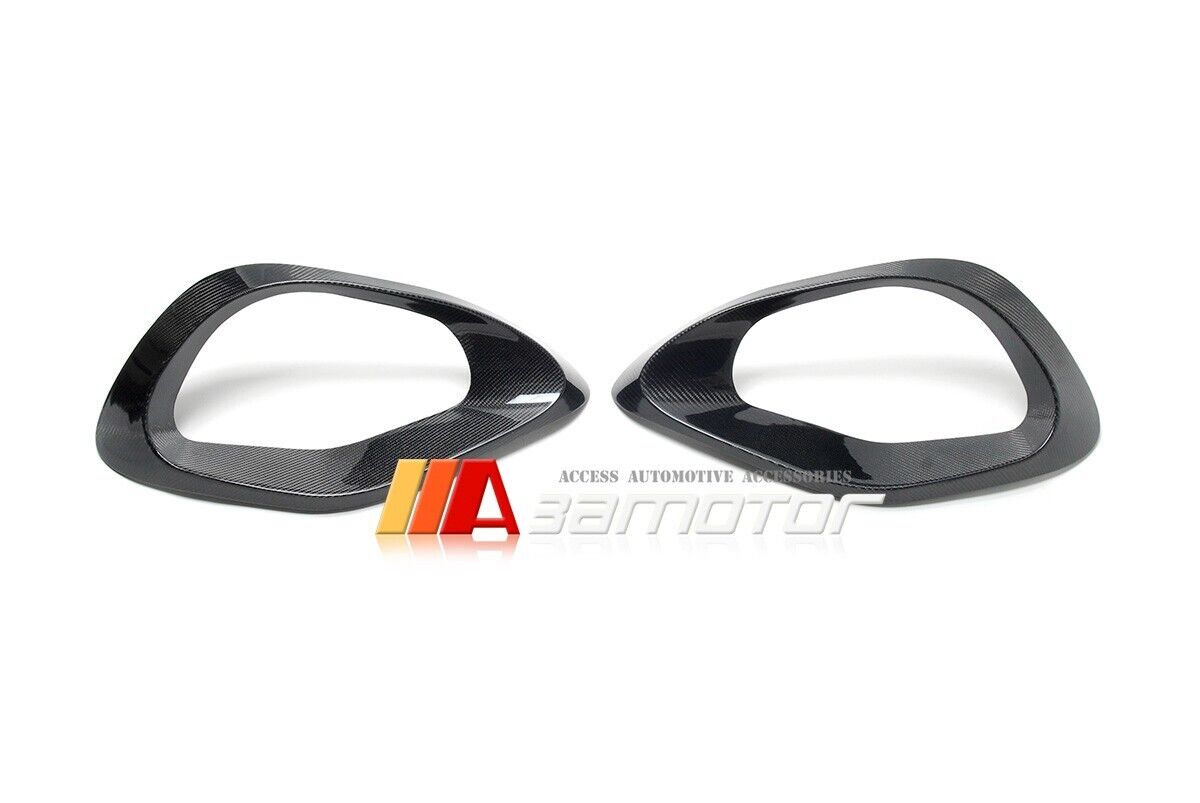 Carbon Fiber Front Bumper Fog Vent Trim Covers Set fit for 2022-2024 Mercedes W206 AMG