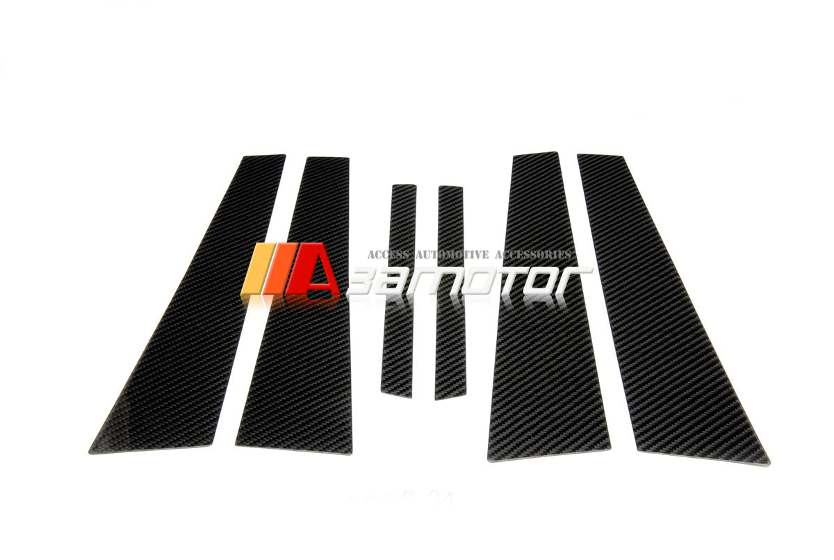 Carbon Fiber Door B Pillar Panel Trim Covers 6PCS Set fit for 2003-2009 Mercedes W211 E-Class Sedan