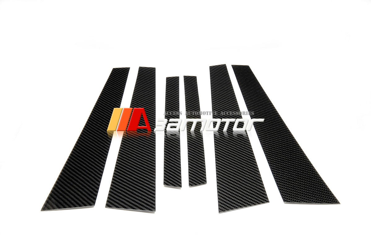 Carbon Fiber Door B Pillar Panel Trim Covers 6PCS Set fit for 1997-2003 BMW E39 5-Series Sedan