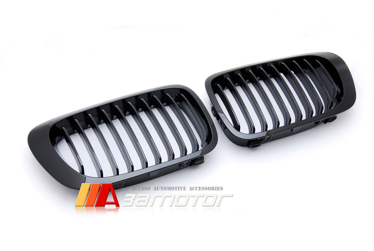 Gloss Black Front Kidney Grilles Set fit for 1999-2002 BMW E46 Pre-LCI 3-Series Coupe / 2001-2006 E46 M3