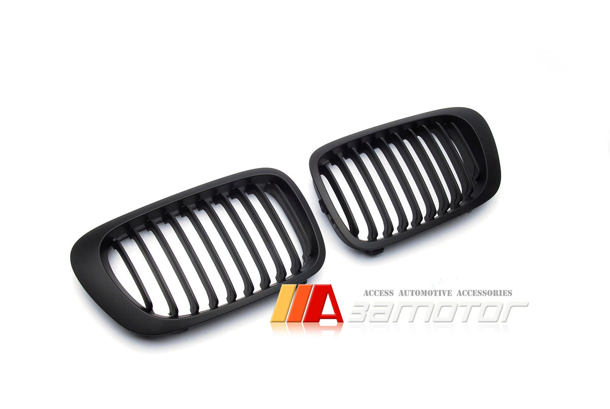 Matte Black Front Kidney Grilles Set fit for 1999-2002 BMW E46 Pre-LCI Coupe / 2001-2006 E46 M3