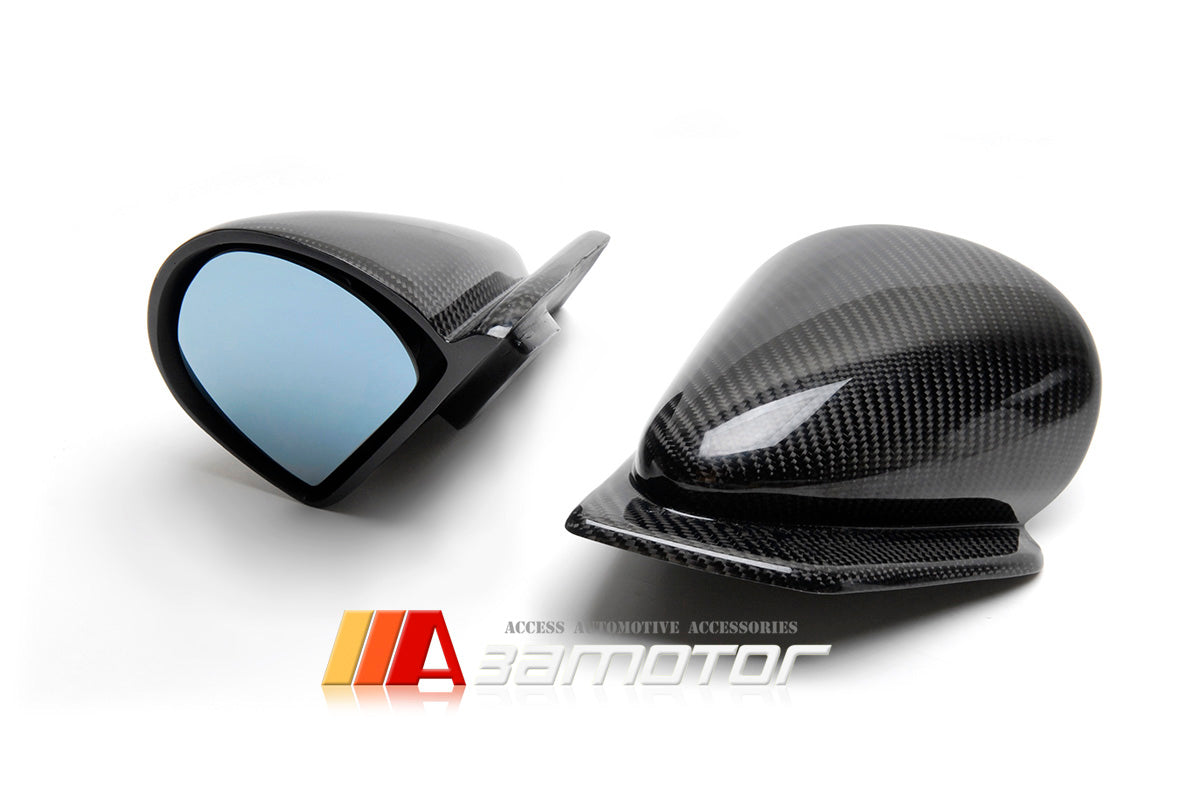Replacement Carbon Fiber Side Mirrors w/ Blue Glass fit for Mitsubishi Evolution EVO 7 / EVO 8 / EVO 9