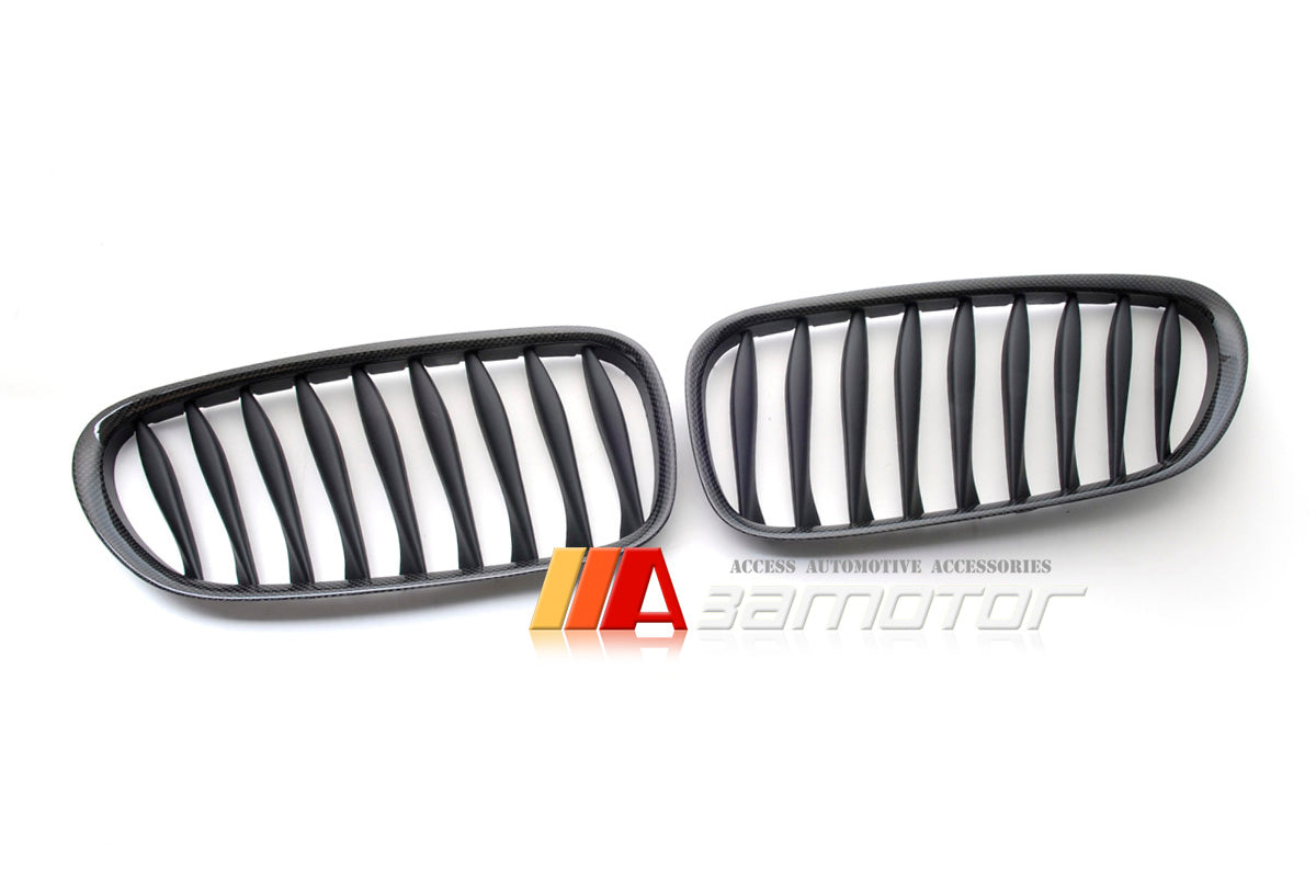 Carbon Fiber Front Kidney Grilles Set fit for 2003-2008 BMW E85 / E86 Z4 Z4M