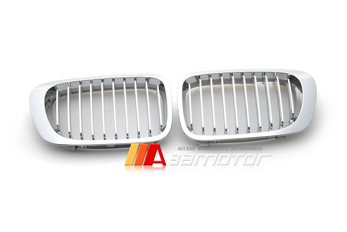 Chrome Front Kidney Grilles Backing Silver fit for 1999-2002 BMW E46 Coupe Pre-LCI / 2001-2006 E46 M3