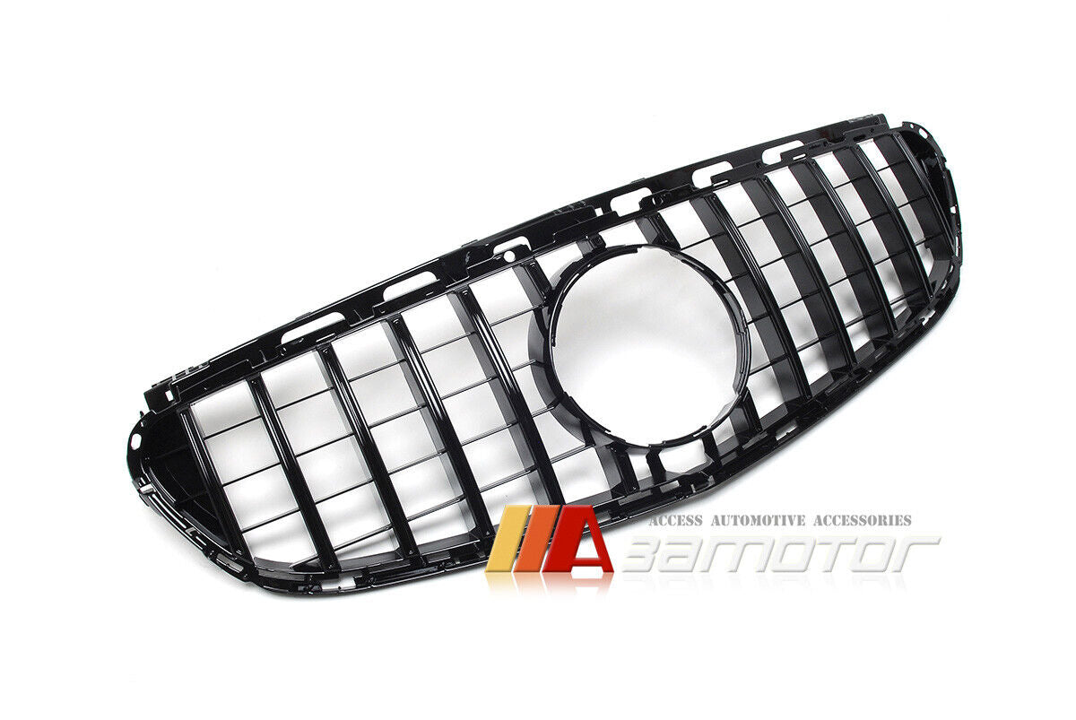 All Black GT Style Front Grille fit for 2014-2016 Mercedes W212 / S212 Facelift E-Class