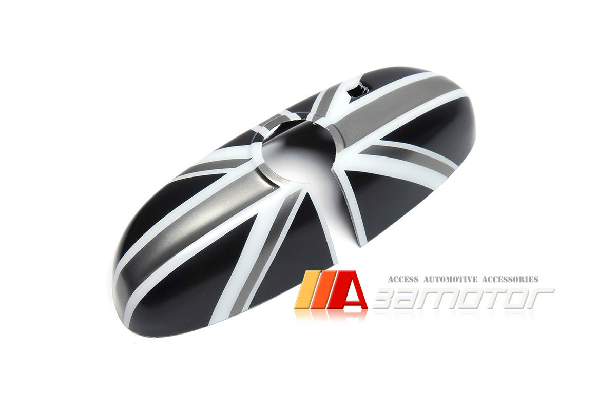 Grey Union Jack Rear View Mirror Cover fit for MINI Cooper F55 / F56 / F54 / F57 with Auto Dim