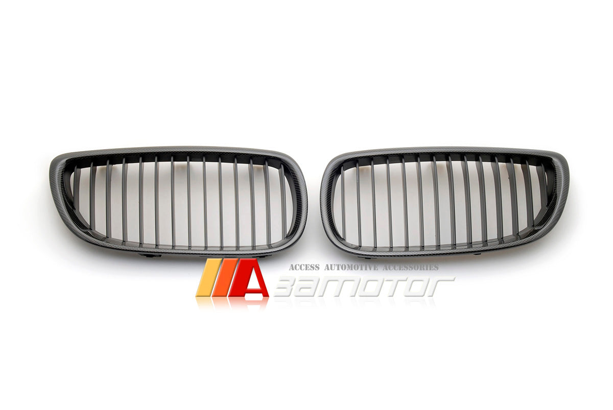 Carbon Fiber Front Kidney Grilles fit for 2007-2010 BMW E92 / E93 Pre-LCI 3-Series & 2008-2013 E92 M3 Coupe