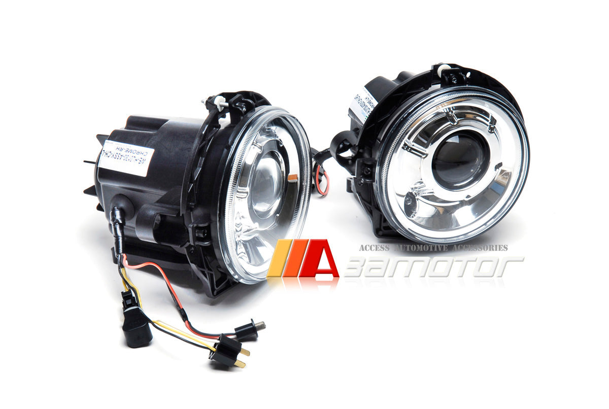 Chrome Housing Projector Head Lights Set fit for 2002-2006 Mercedes W463 G-Class