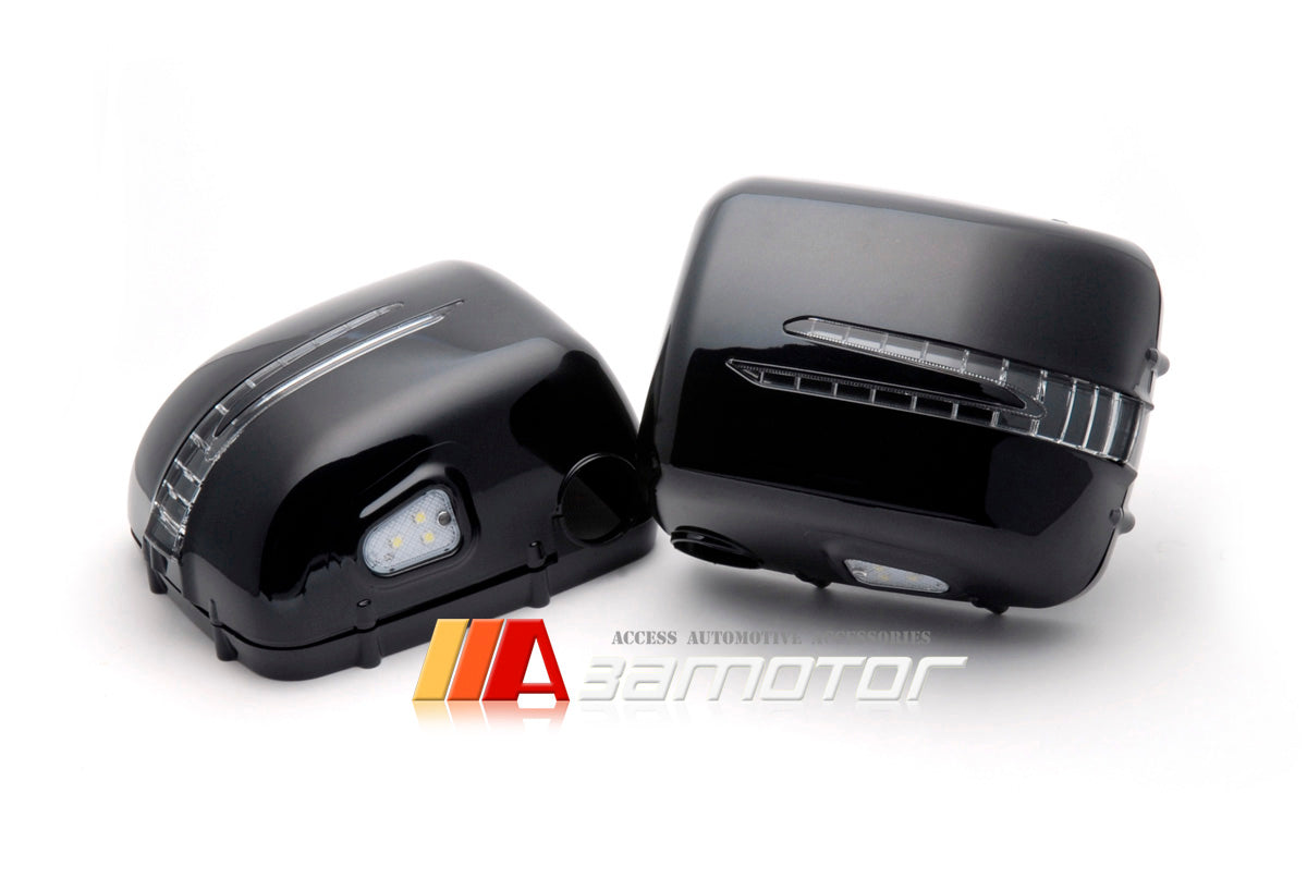 G63 Look Style LED BLACK Side Mirror Covers Set fit for 1990-2002 Mercedes W463 G-Class
