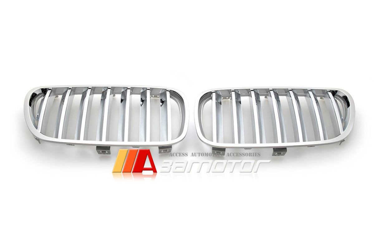 Front Chrome Kidney Grilles Backing Silver fit for 2007-2010 BMW E83 LCI X3 SUV