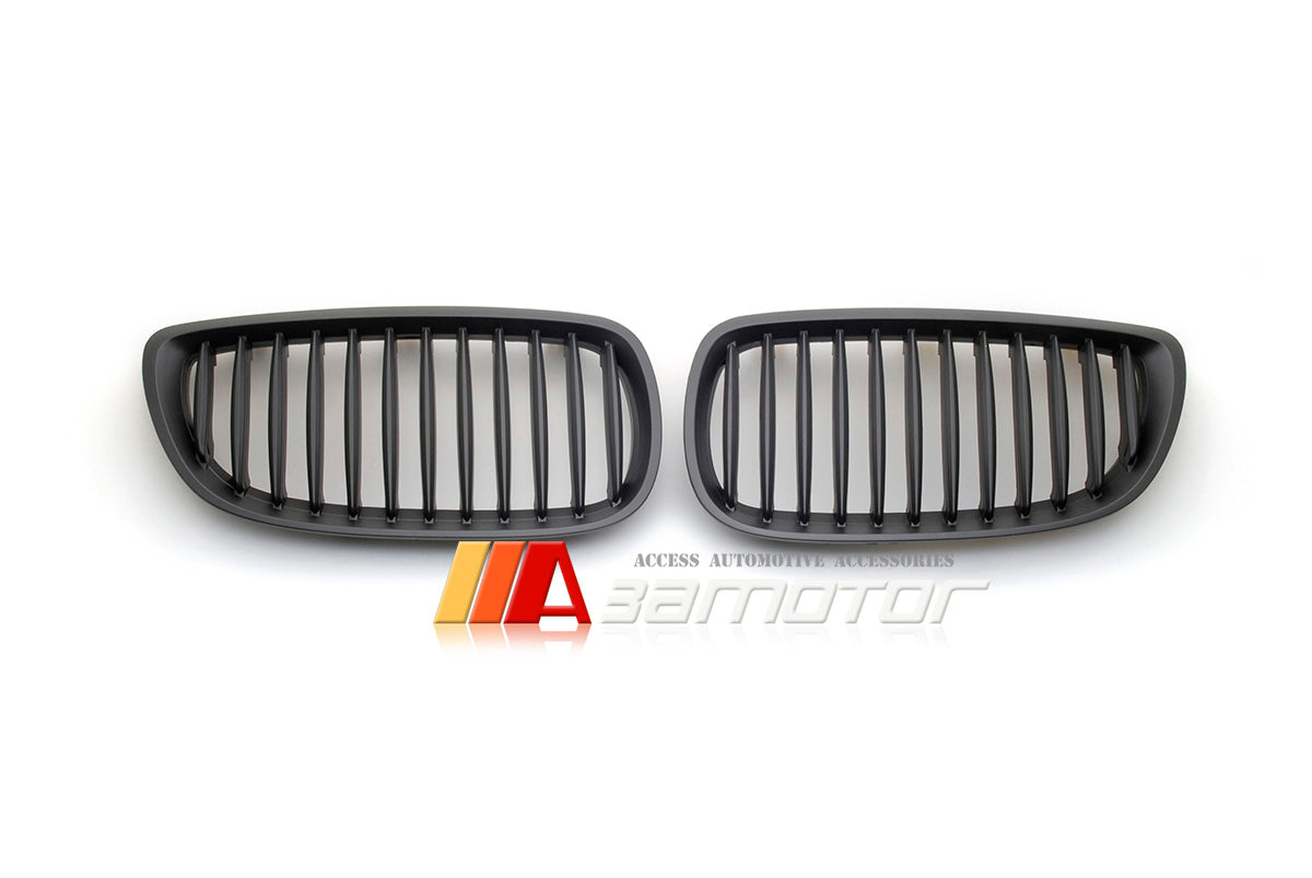 Matte Black Front Kidney Grilles Set fit for 2006-2010 BMW E92 / E93 Pre-LCI 3-Series & 2008-2013 E92 M3 Coupe
