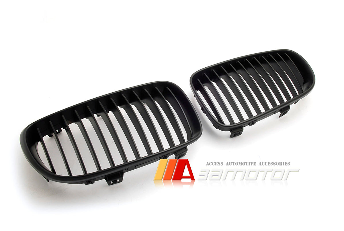 Matt Black Front Grilles Set  fit for 2007-2011 BMW E82 / E88 / E87 LCI / E81 1-Series