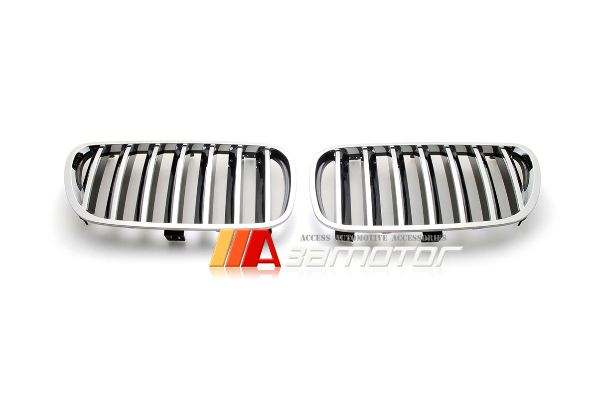 Front Chrome Kidney Grilles Backing Black fit for 2007-2010 BMW E83 LCI X3 SUV