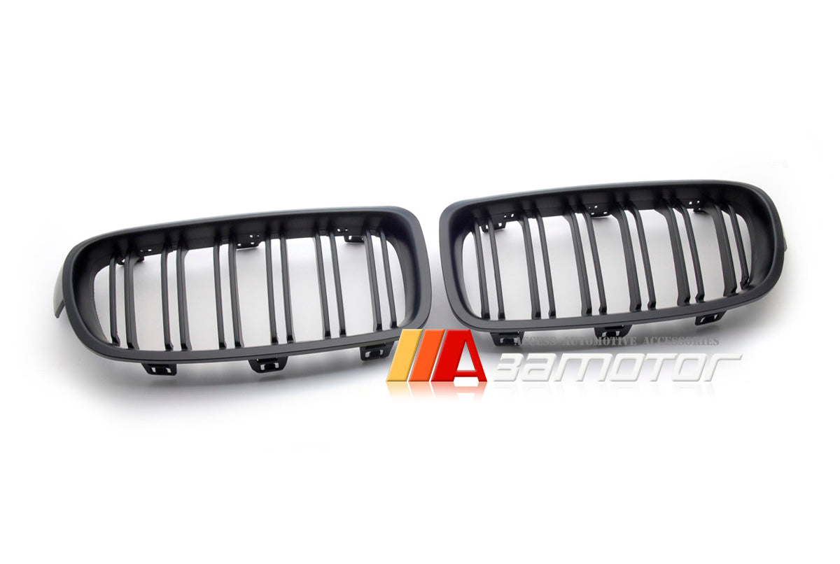 Matte Black Front Kidney Grilles Set fit for 2012-2019 BMW F30 / F31 3-Series