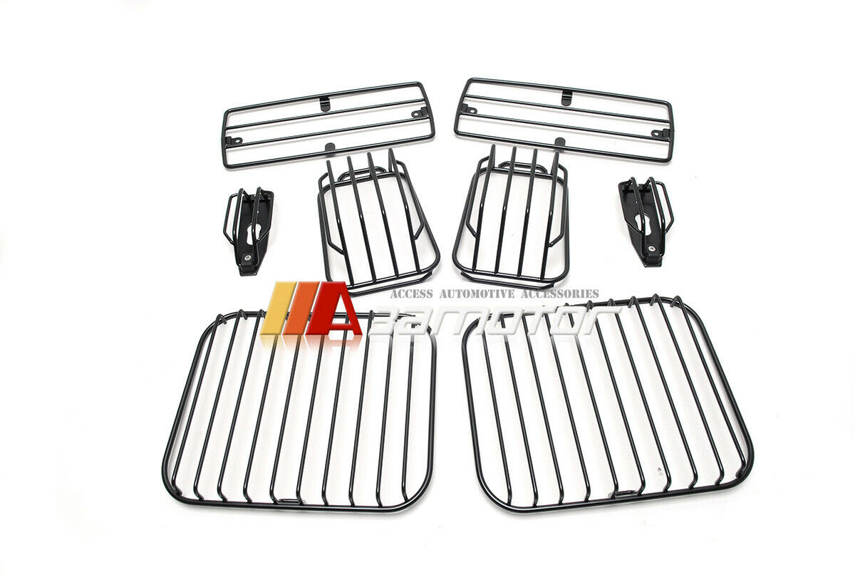 Headlight + Side Indicator + Taillight + Side Protection Guard Grilles 8PCS Set fit for 1990-2018 Mercedes W463 G-Wagon