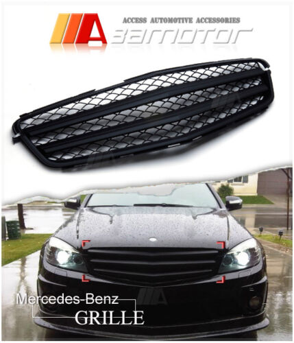 Matte Black Starless Front Grille fit for 2008-2014 Mercedes W204 / S204 C-Class