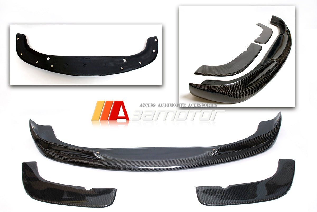 Carbon Fiber Front Bumper Lip Spoiler + Splitters 3 PCS Set fit for 2001-2006 BMW E46 M3