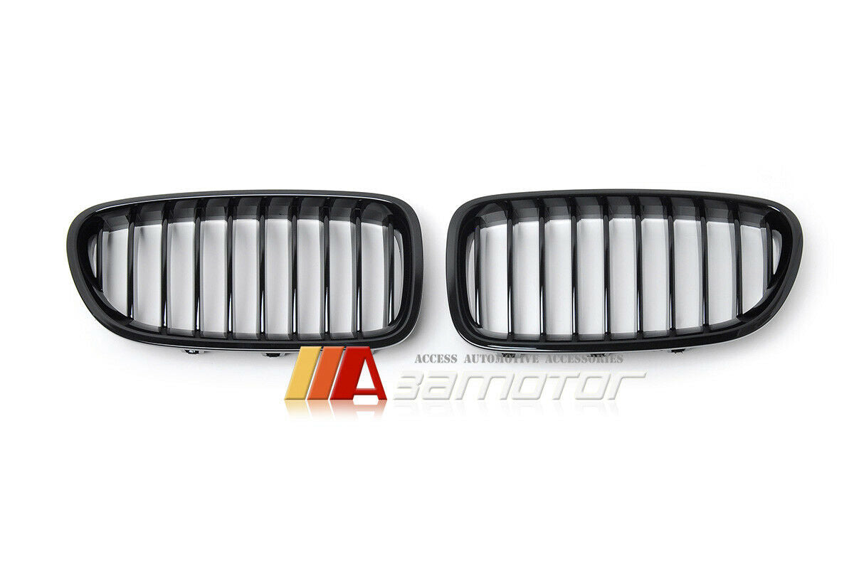 Gloss Black Front Kidney Grilles Set fit for 2011-2016 BMW F10 / F11 5-Series