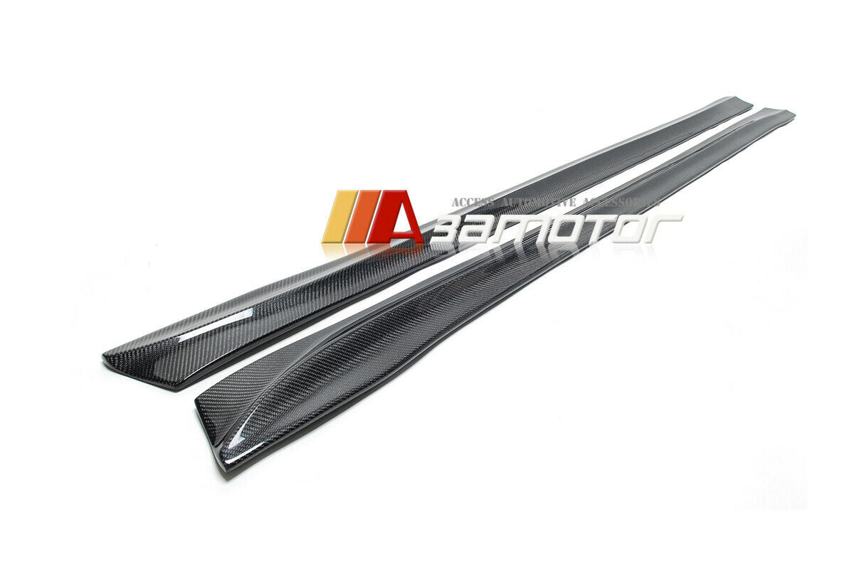 Carbon Fiber Side Skirt Extension Lip Panel Set fit for 2020-2023 Tesla Model Y