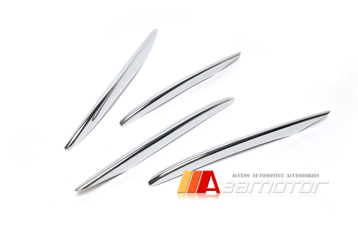 Chrome Front Corner Mesh Grill Cover Trim fit for 2018-2021 Mercedes W213 E-Class Sport Sedan