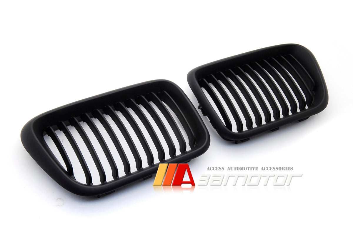 Matte Black Front Kidney Grilles Set fit for 1997-1999 BMW E36 LCI 3-Series