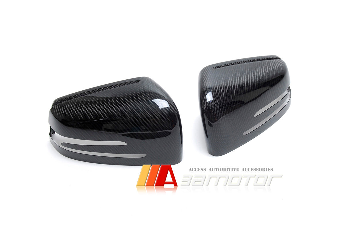 Vacuum Carbon Fiber Side Mirror Cap Covers fits Mercedes W204 / C204 / W212 / C207 / W218 / W221 / W216