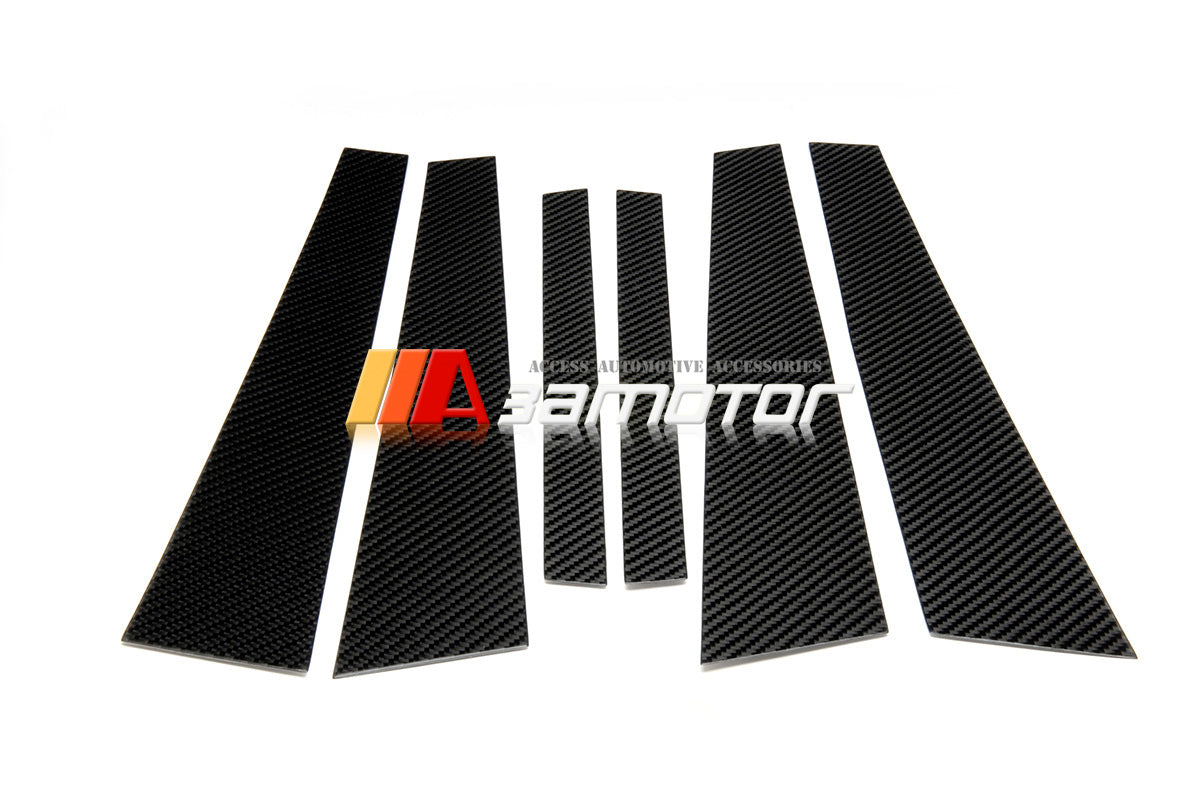 Carbon Fiber Door B Pillar Panel Trim Covers 6PCS Set fit for 2003-2010 BMW E60 5-Series Sedan / E60 M5