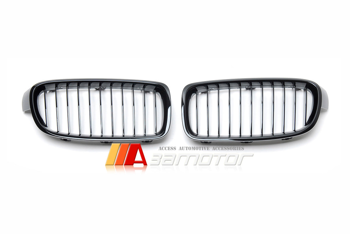 Gloss Black Front Kidney Grilles Set fit for 2012-2019 BMW F30 / F31 3-Series