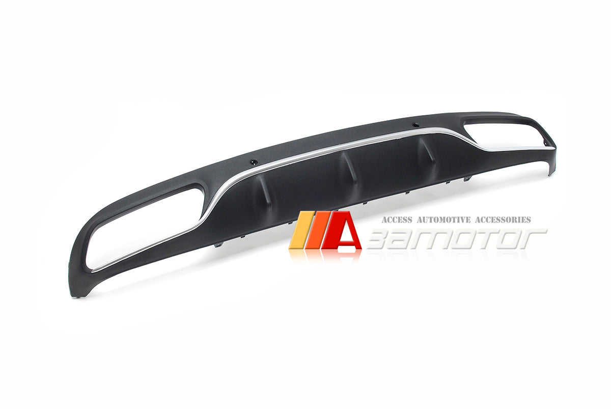 Rear Bumper Diffuser Quad Silver Trim fit for 2015-2020 Mercedes C205 / A205 C-Class AMG