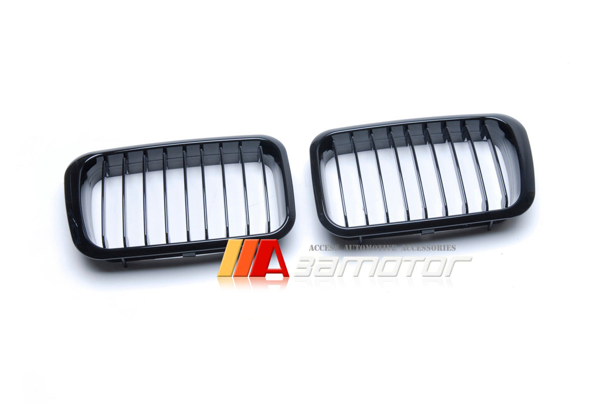 Gloss Black Front Kidney Grilles Set fit for 1991-1996 BMW E36 Pre-LCI 3-Series Coupe & E36 M3