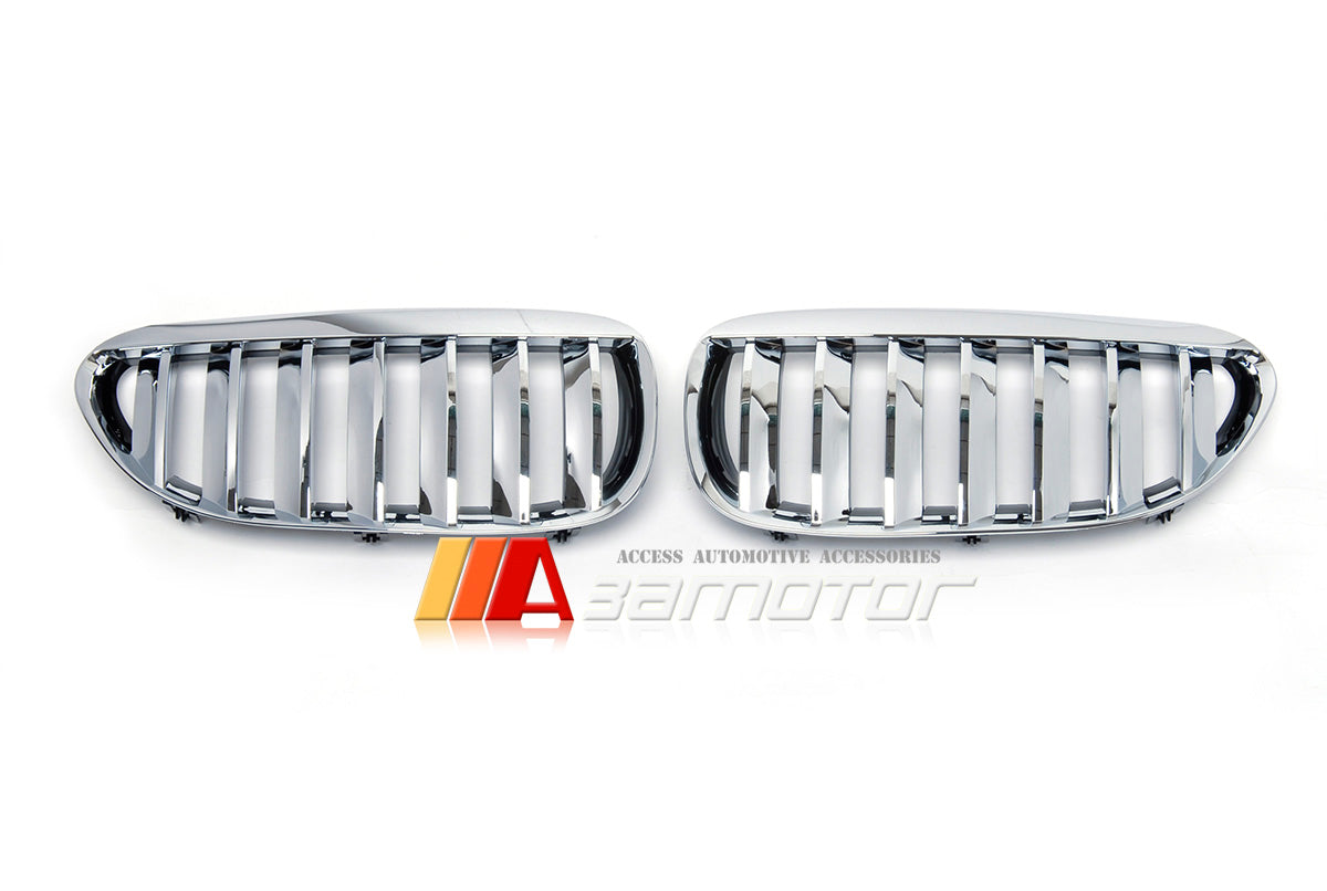 Front Chrome Kidney Grilles Backing Black fit for 2004-2010 BMW E63 / E64 6-Series & M6
