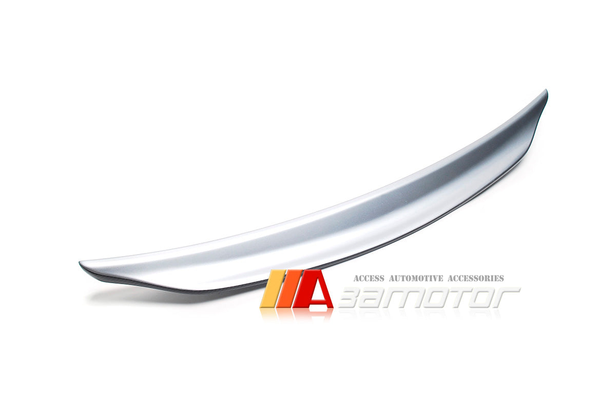 Painted Silver Duckbill Trunk Spoiler Wing with Carbon Strip fit for 2015-2021 Subaru Impreza WRX / STI
