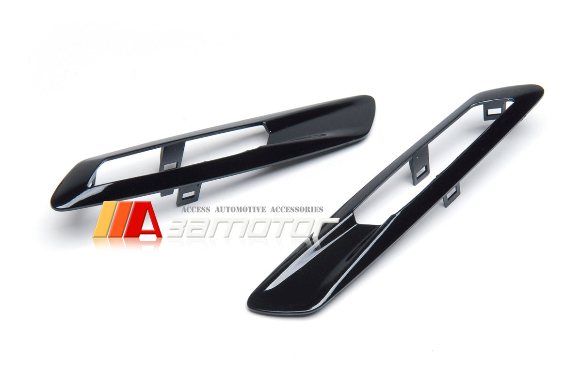 Gloss Black Fender Side Light Marker Trim Covers Set fit for 2011-2013 BMW F10 / F11 Pre-LCI 5-Series