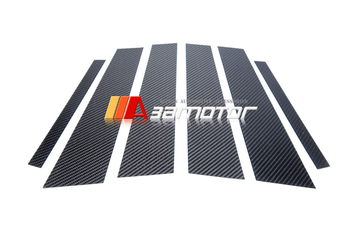 Carbon Fiber Trim B Pillar Panel Cover 6PCS Set fit for for 2016-2021 Mercedes W205 C-Class Sedan