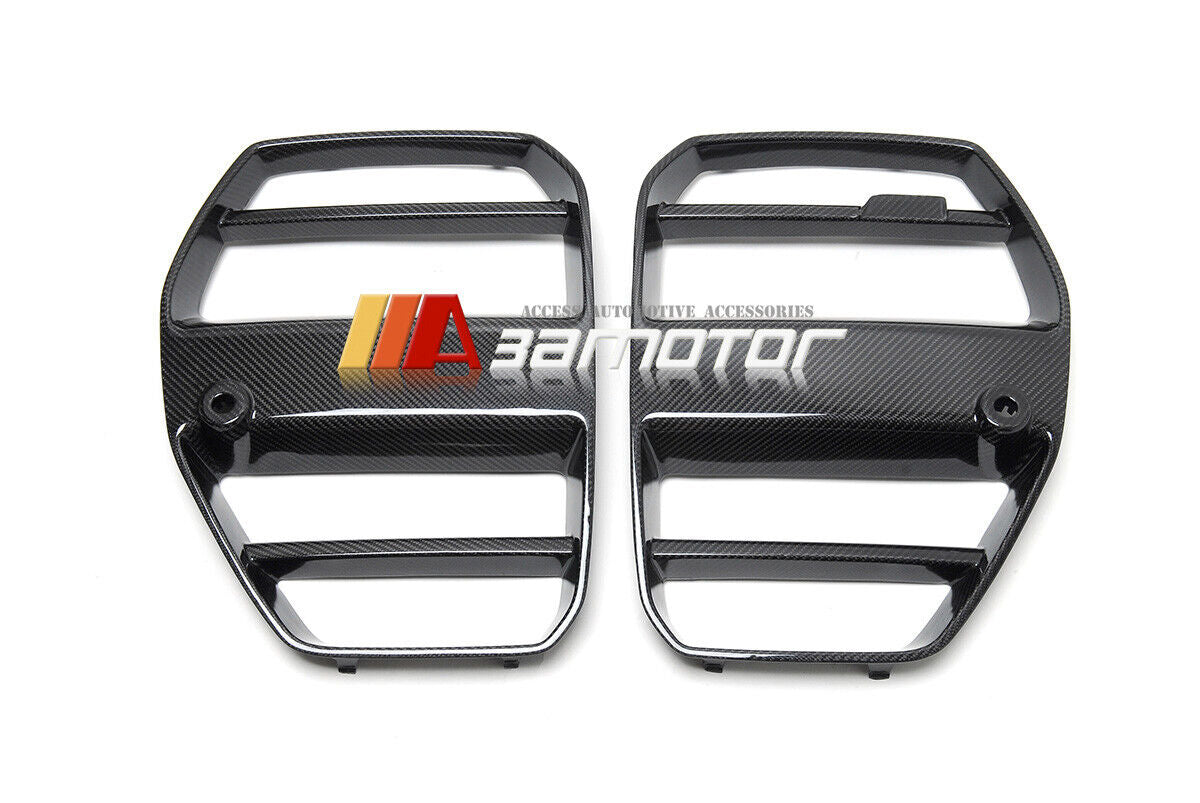 Dry Carbon Fiber Front Kidney Grilles Set fit for 2021-2023 BMW G80 M3 / G82 G83 M4