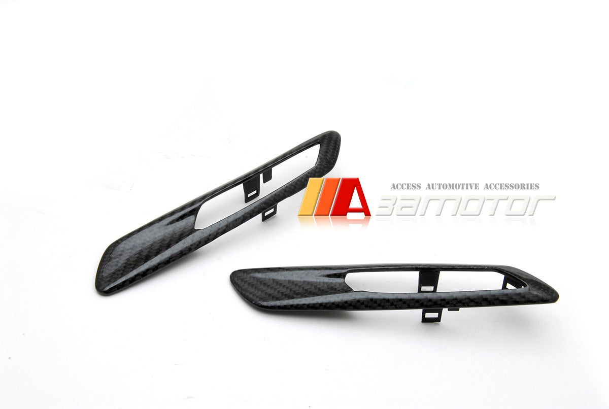 Side Fender Carbon Fiber Light Trim Covers fits 2011-2013 BMW F10 / F11 Pre-LCI 5-Series