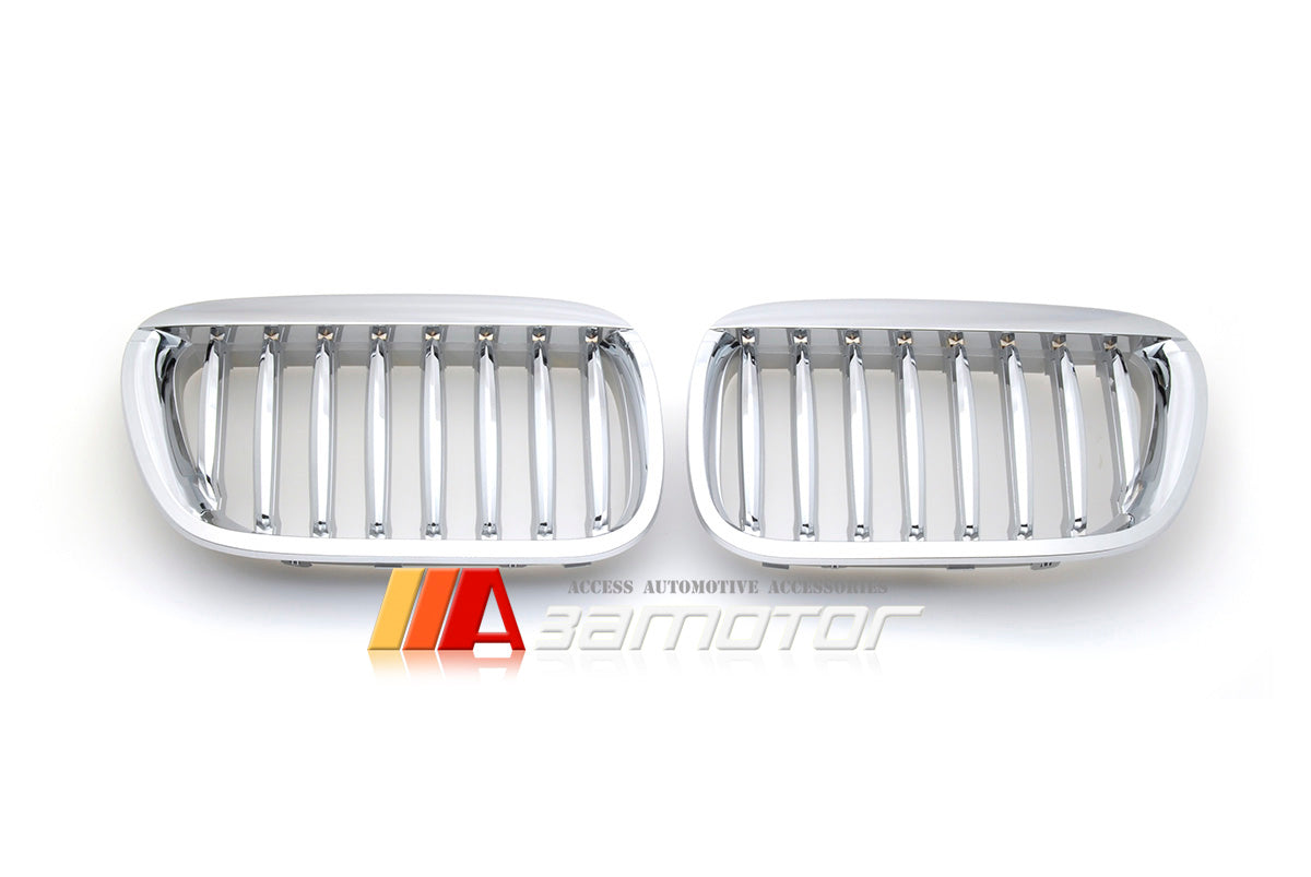Front Chrome Kidney Grilles Backing Silver fit for 1999-2002 BMW E53 Pre-LCI X5