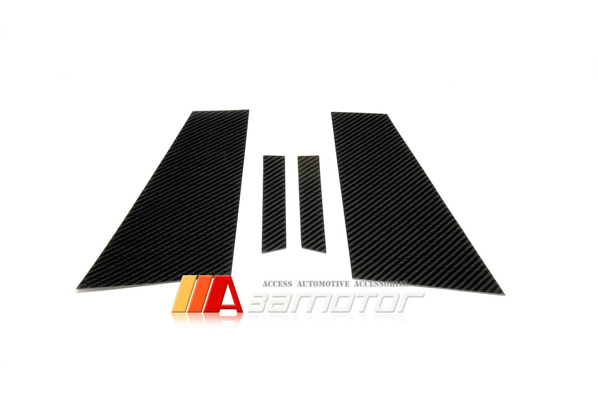 Carbon Fiber Door B Pillar Panel Trim Covers 4PCS Set fit for 2005-2010 Mercedes W219 / C219 CLS-Class Sedan