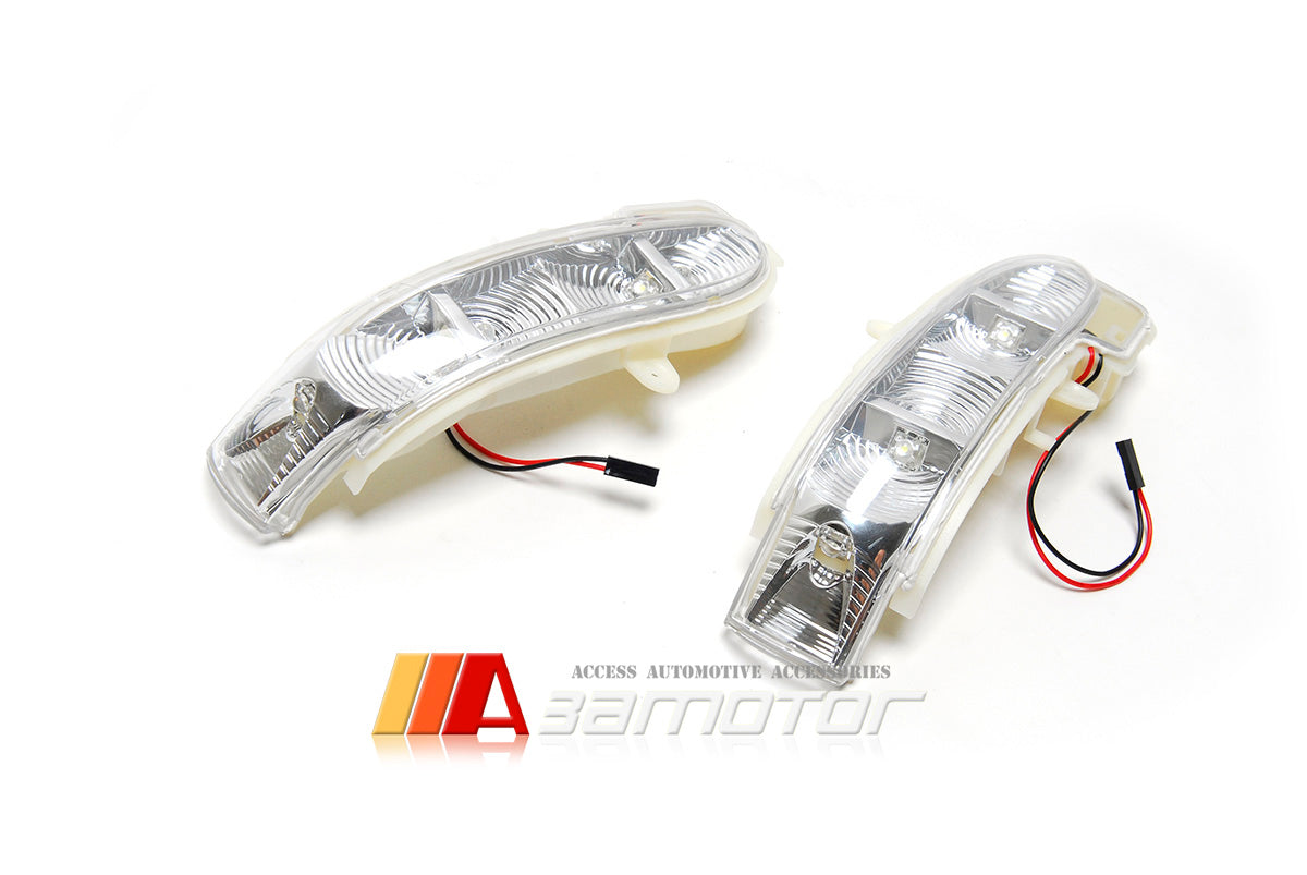 Door Mirror White LED Side Signal Lights Lamps Set fit for Mercedes W203 C-Class / W211 E-Class
