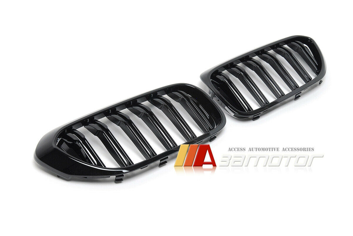 Gloss Black Dual Slat Front Kidney Grilles Set fit for 2017-2020 BMW G30 / G31 Pre-LCI 5-Series