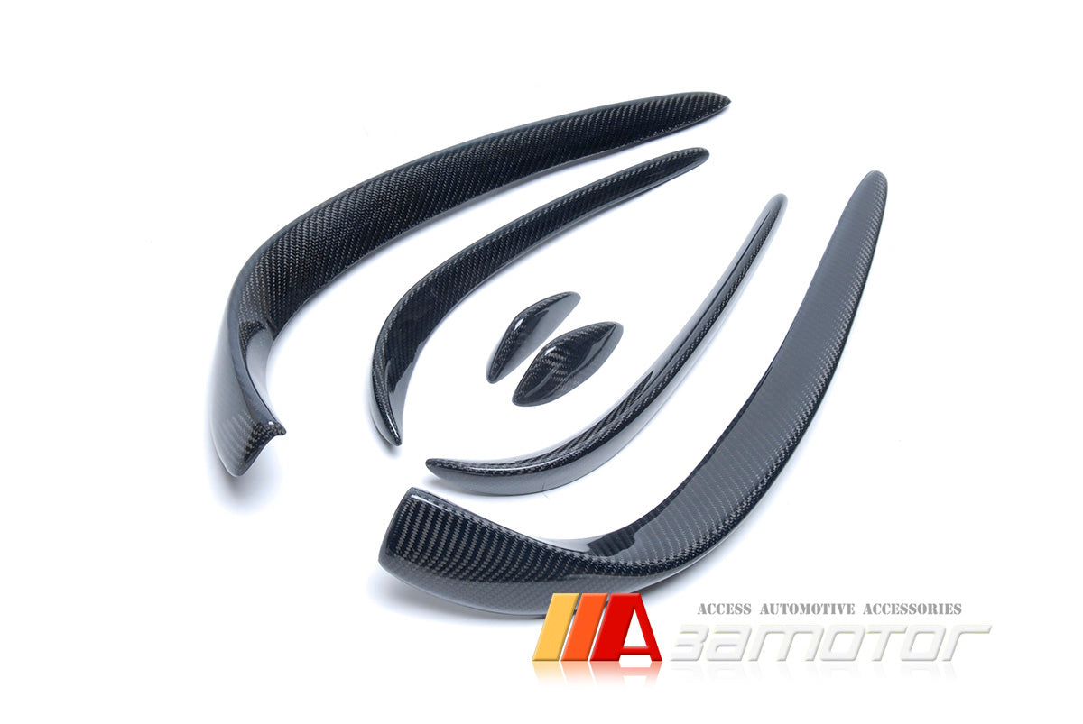 Carbon Fiber Front Bumper Side Canards 6 PCS Set fit for 2016-2018 Mercedes W205 C-Class Sedan AMG Package