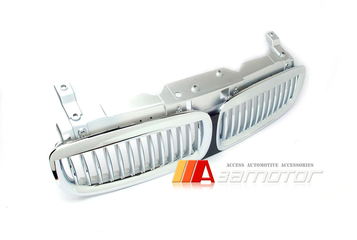 Front Chrome Kidney Grilles Backing Silver fit for 2002-2005 BMW E65 / E66 Pre-LCI 7-Series
