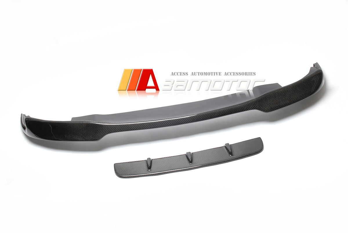 Carbon Fiber Front Lip Spoiler 2 PCS Set fit for 2011-2016 BMW F10 5-Series with aftermarket M5 Bumper only