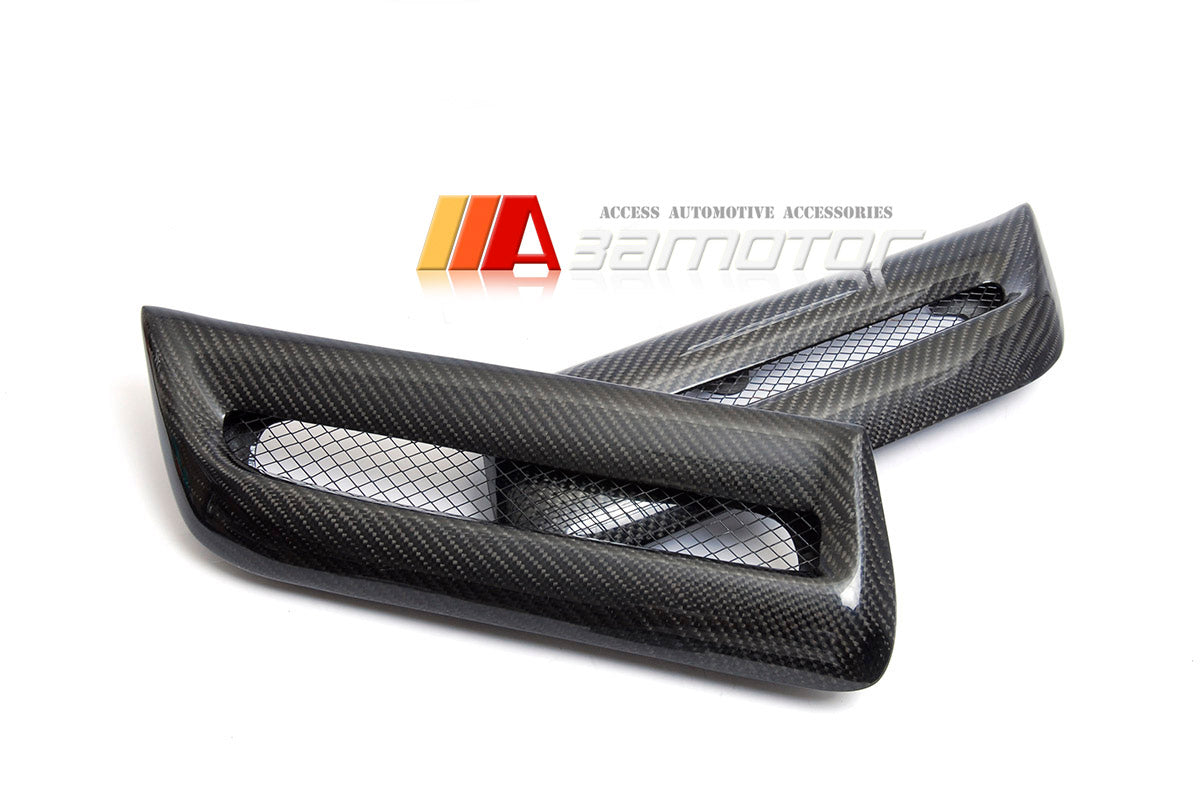 Carbon Fiber Front Air Intake Bonnet V Hood Vents Set fit for Mitsubishi Lancer Evolution X EVO 10 / Ralliart