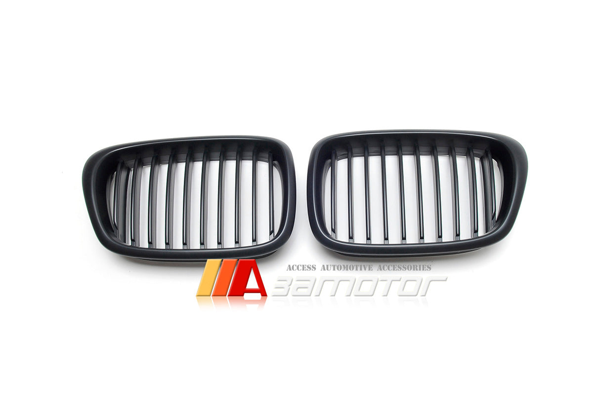 Matte Black Front Hood Kidney Grilles Set fit for 1996-2003 BMW E39 5-Series / E39 M5