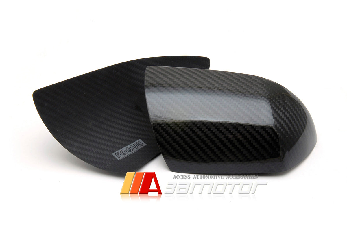 Dry Carbon Fiber Side Mirror Cap Cover Trims Set fit for 2000-2004 Ford Focus MK1 Sedan Hatchback