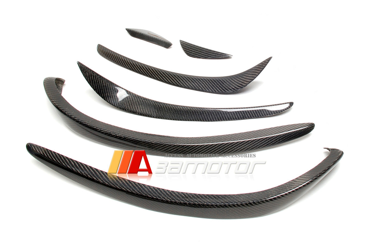 Carbon Fiber Front Bumper Side Canards 6 PCS Set fit for 2014-2018 Mercedes W117 / C117 CLA Class AMG