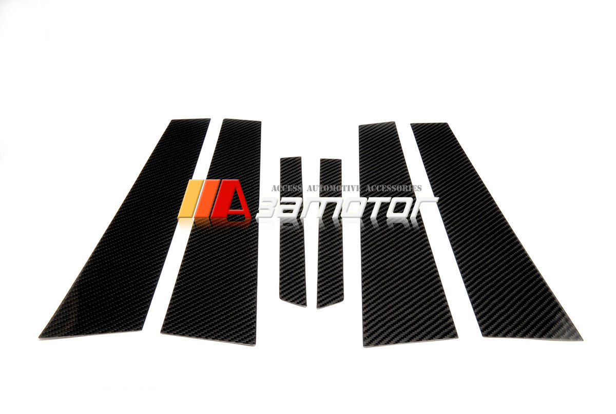 Carbon Fiber Door B Pillar Panel Trim Covers 6PCS Set fit for 2000-2006 Mercedes W220 S-Class Sedan